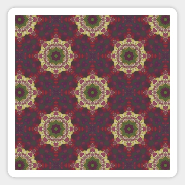 Green Stars Surrounded by Maroon Circles Pattern - WelshDesignsTP003 Magnet by WelshDesigns